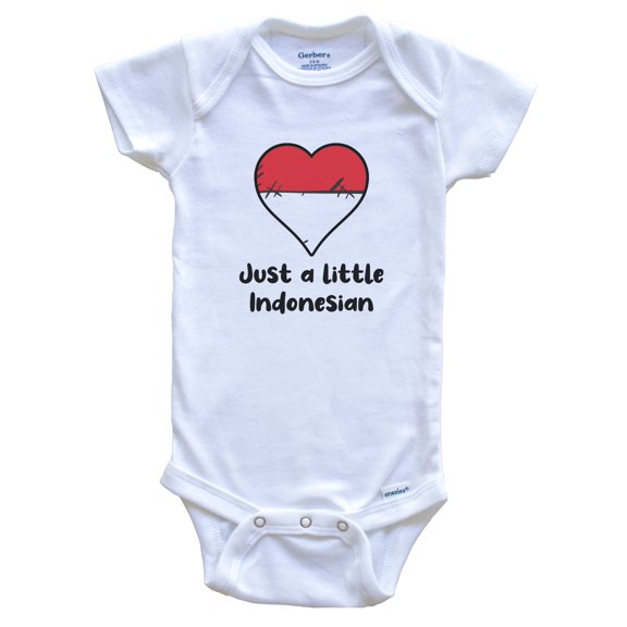 Just A Little Indonesian Indonesia Flag Heart Baby Bodysuit