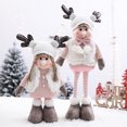 thumbnail image 3 of Christmas Pink Stretchable Santa Claus Snowman Plush Standing Dolls Toy Baubles Xmas Decoration Ornament Craft Gift Home Decors, 3 of 5