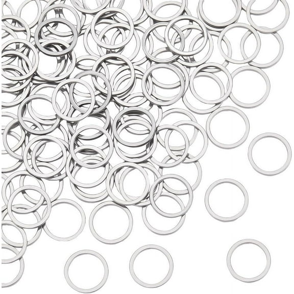 100pcs 10mm in Diameter 304 Stainless Steel Linking Ring O Pattern Ring Round Ring Circle Frames Connectors Ring Jewelry Link Ring for Bracelet Necklace Jewelry Making