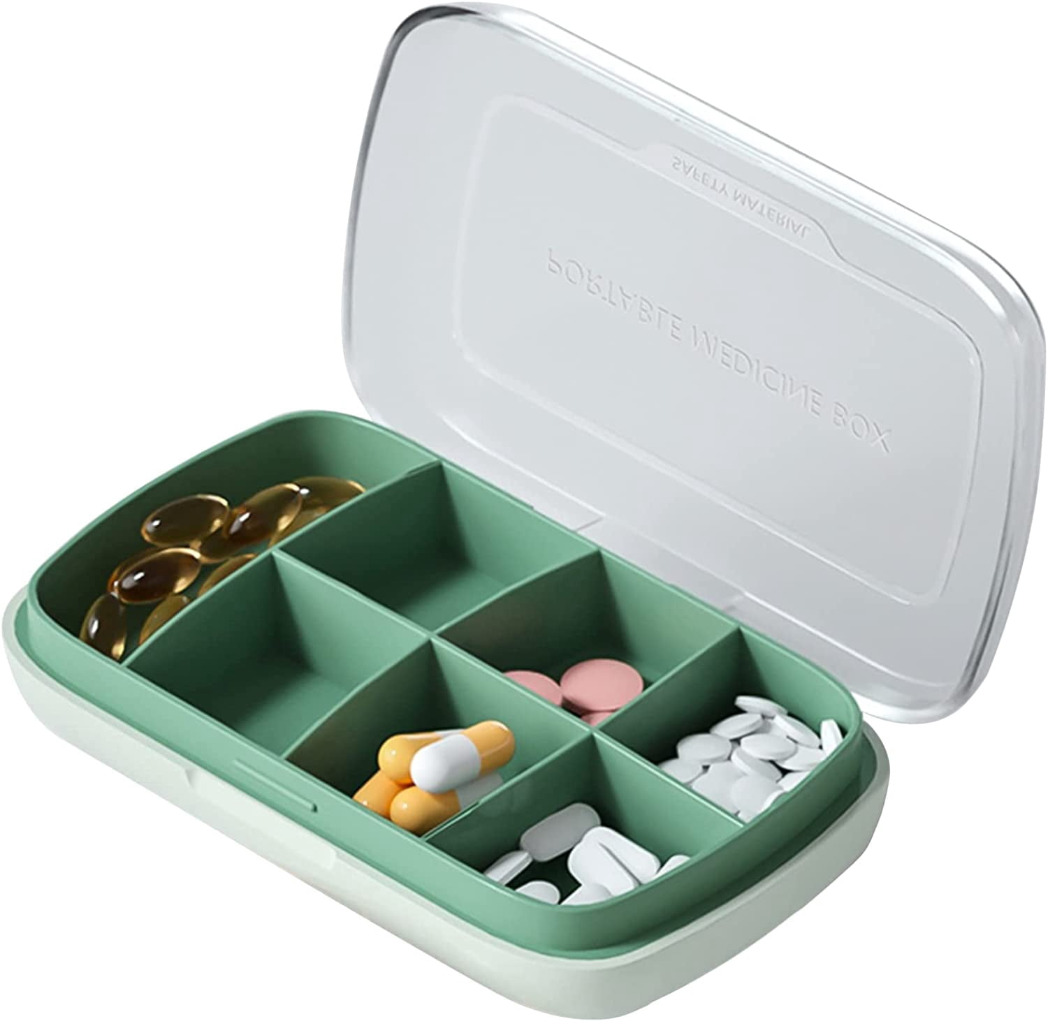 7 Compartments Weekly Pill Organizer, Travel Pill Organizer Dispense Daily Pill, Portable Medicine Pill Organizer Storing Vitamin and Medicine, Small Pill Case Put in Pocket,Purse,Suitcase, Backpack
