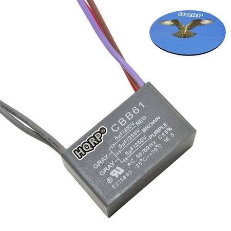 Hqrp Capacitor Works With Harbor Breeze Ceiling Fan Cbb61 5uf 5uf 5uf 5 Wire Hqrp Coaster
