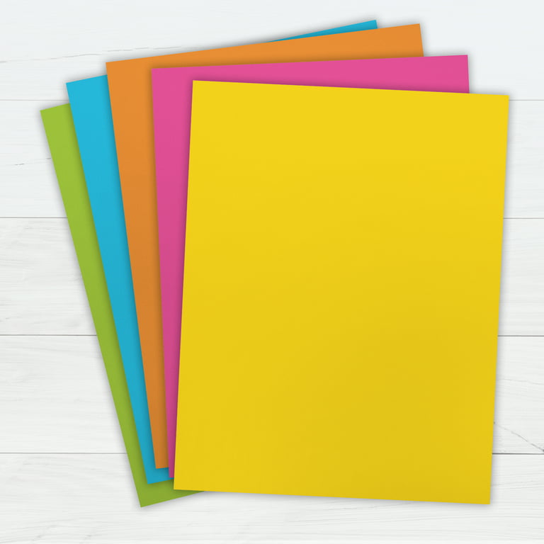 Printworks Neon Cardstock, 65 lb, 5 Assorted Florescent Colors, Perfect for School and Craft Projects, 200 Sheets, 8.5” x 11” (00597)