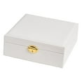 thumbnail image 2 of Caja de almacenamiento de joyas Yinane de PU con compartimentos grandes Blanco, 2 of 5