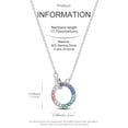 thumbnail image 3 of MULA Christmas Silver Necklace Love Colored AAA CZ Circle Pendant For Women Hypoallergenic Birthday Valentine's Day Gift Jewelry, 3 of 5
