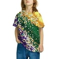 thumbnail image 4 of FamilyThread Girls Short Sleeve T Shirts Sequined Kids Summer Tops Crewneck Tees For 3-14 Years, 4 of 5