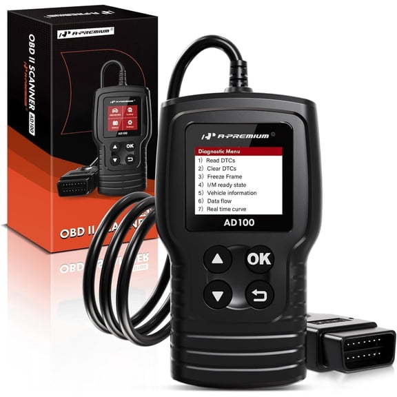 A-Premium AD100 Universal OBD2 Scanner Diagnostic Tool Car Code Reader OBDII/EOBD/CAN Scan Tool Check Engine Light/Read Clear Fault Codes/Smog Check/Live Data Stream/Battery Test For Car Since 1996