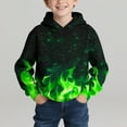 thumbnail image 2 of CYRBOKO Toddler Boys Graphic Hooded Sweatshirts, Thermal Casual Comfortable Long Sleeve Pullover Tops Green Size 3-4 T, 2 of 7