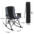 thumbnail image 6 of REDCAMP Oversized Folding Camping Chair 2-Pack for Adults, Heavy Duty Portable Lawn Chairs with High Back, Cup Holder, Detachable Rockers, Black, Supports Up to 330 lb, 6 of 10