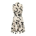 thumbnail image 2 of Robe Sans Manches à Imprimé Abstrait avec Boutons devant, Robe Décontractée à Taille Nouée et Col pour le Printemps et l'Été, Vêtements pour Femmes, 2 of 12