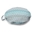 thumbnail image 1 of Geometric Round Floor Cushion with Handle, Abstract Pattern of Dotted Rectangles, Decorative Pillow for Living Room & Dorms, 18" Round, Pale Blue Sky Blue, by Ambesonne, 1 of 4