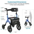 thumbnail image 2 of MAXWALK Rollator Walker for Tall Seniors, 12'' All Terrain Big Rubber Wheels, Foldable Walker with Backrest, Adjustable Handle & Seat for 5.3-7ft, Blue, 2 of 10