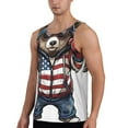 thumbnail image 2 of Fotbe Patriotic Boxing Bear Art Pattern Men's Quick Dry Workout Tank Top Gym Muscle Tee Fitness Bodybuilding Sleeveless T Shirt Breathable Workout Shirt-Small, 2 of 9
