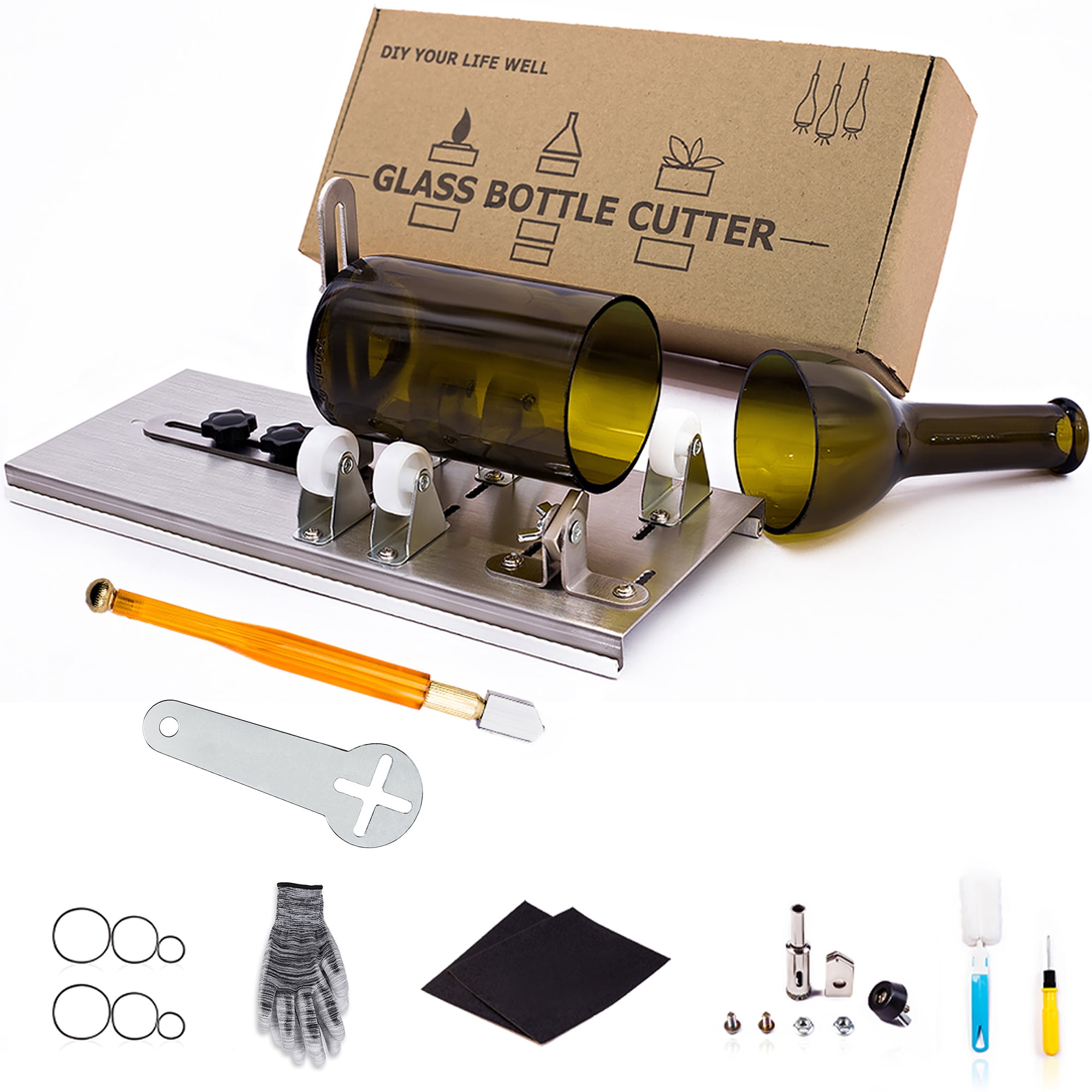 Glass Bottle Cutter, Glass Cutter Tools with Ultrastrong Diamond