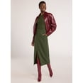 thumbnail image 3 of Scoop Women’s Crinkle Faux Patent Leather Cropped Bomber Jacket, Sizes XS-XXL, 3 of 6