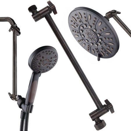 Hotel Spa 11" Solid Brass Adjustable Shower Extension Arm with Lock Joints. Lower or Raise Any Rain or Handheld Showerhead to Your Height & Angle / 2-Ft Range - Universal Connection, Oil Rubbed Bronze