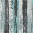 thumbnail image 3 of HomeRoots 623498 5 x 8 ft. Teal, Blue & Gray Striped Washable Transitional Indoor & Outdoor Rectangle Area Rug, 3 of 9