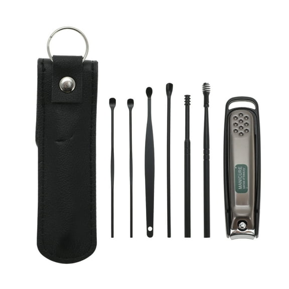 Unique Bargains 1 Set Splash-proof Nail Clippers Set Toenail Clippers Black