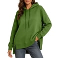 thumbnail image 5 of Yutgune Womens Hoodies Oversized Hoodies For Women Side Split Hem Long Sleeve Casual Sweatshirt, 5 of 9