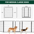 thumbnail image 4 of Historyli Corral para Perros,Valla de 8 Paneles Interior/Exterior,Corral de Ejercicio para Mascotas/Cachorros de Metal,Puerta Ancha y Umbral Bajo,Corral Portátil para Mascotas,32*40 Pulgadas, 4 of 6