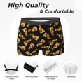 thumbnail image 2 of Men's Boxer Briefs, Cute Pizza Black Soft Comfy Mens Underwear Boxer Briefs Breathable With Widen Waist, 2 of 7