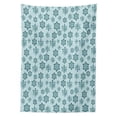 thumbnail image 3 of Ambesonne Teal Tablecloth Rectangular Table Cover, Ornate Winter Snowflakes, 52"x70", Pale Blue Teal Grey, 3 of 4
