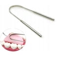thumbnail image 1 of Limpiador de lengua oral raspador de lengua de acero inoxidable, 1 of 5