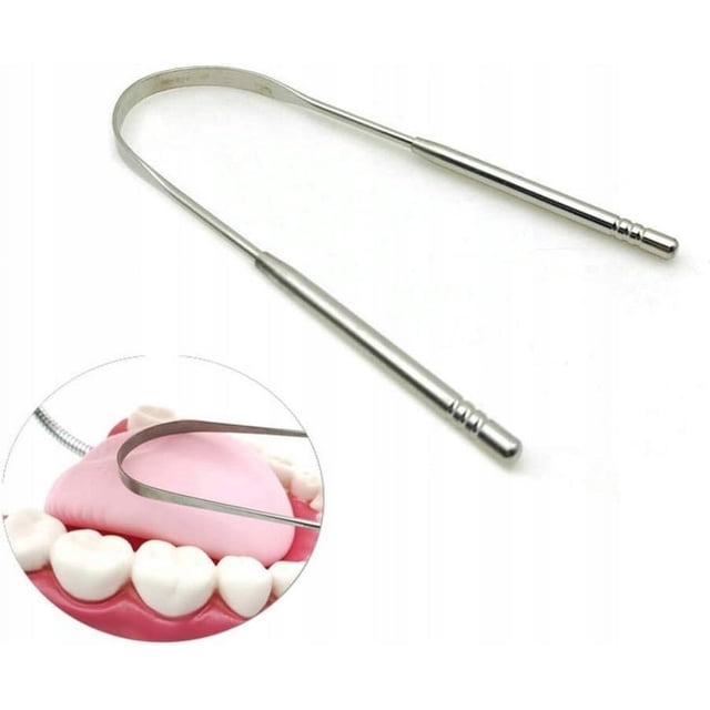 Limpiador de lengua oral raspador de lengua de acero inoxidable