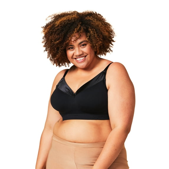 Sugar Candy Posh Women's Seamless Bra | Wireless Lounge Bra (for G-K US / F-H UK cups), Black, X-Large