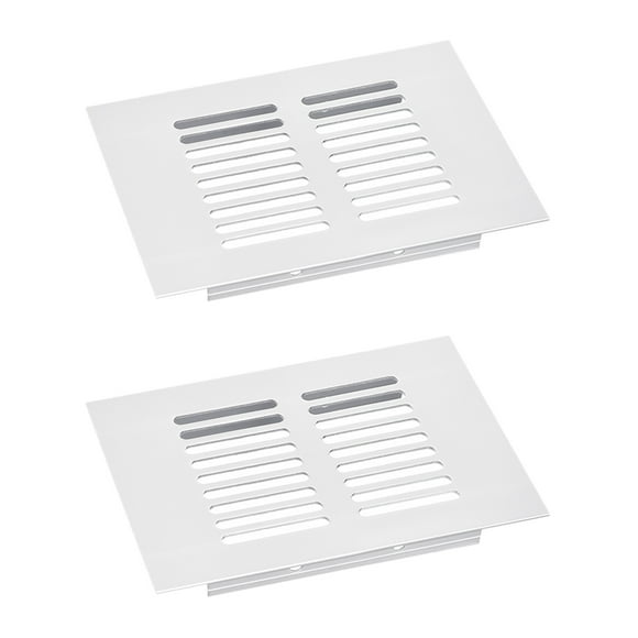 Unique Bargains Air Vents Cover, 2Pcs 100 x 80mm Aluminum Alloy Mesh Air Return Vent Cover, Louvered Ventilation Grille (Silver)