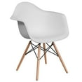 thumbnail image 1 of Alonza Series Green Plastic Chair with Wooden Legs, 1 of 9