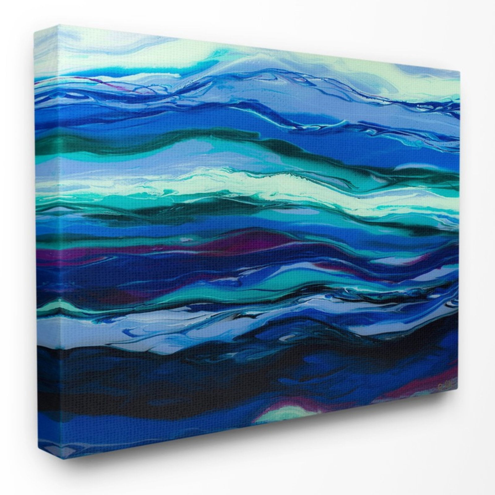 the stupell home decor collection acrylic resin shadow twilight movement abstract oversized stretched canvas wall art, 24 x 1.5 x 30