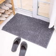 thumbnail image 6 of Nksudet Non-Slip Bathroom Rugs Chenille Soft Striped Plush Bath Mat,"15.8 X 24",Gray, 6 of 7