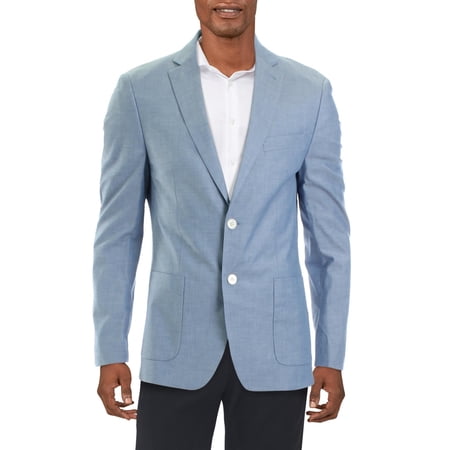 Lauren Ralph Lauren Mens Woven Melange Two-Button Blazer Blue 38R