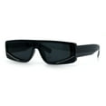 thumbnail image 4 of Womens Rhinestone Bling Narrow Rectangle Flat Top Plastic Fashion Sunglasses All Black, 4 of 8