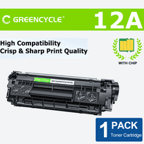 GREENCYCLE 1 Pack Compatible for HP 12A Q2612A Black Toner Cartridge Replacement with HP LaserJet 1010 1020 3030 3050 M1005 M1319f MFP Printer