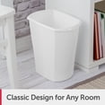thumbnail image 3 of Sterilite Bathroom Trash Can, 3 Gallon Small Plastic Garbage Bucket Bin with No Lid, White, 3 of 9