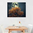 thumbnail image 2 of Shiartex  Canvas Print Wall Art Cherry Blossom Tree with Harvest Full Moon Astronomy &amp; Space Nature Photography Modern Art Rustic Landscape Colorful Sky for Bedroom, Office 20x16 in/16x12 in, 2 of 4