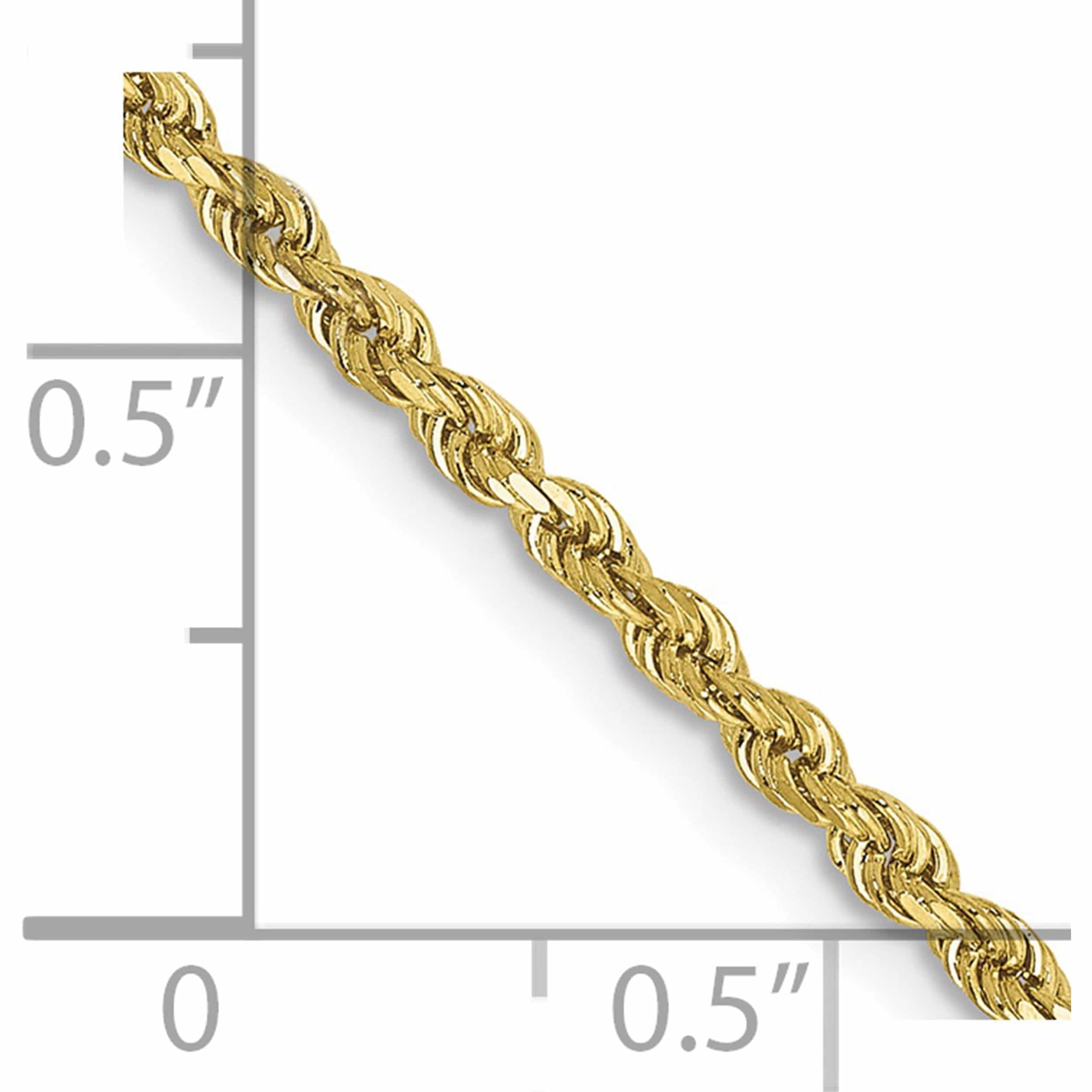 アクセサリー 10K Gold Rope Necklace 56cm 2mm Amazon.com: 10K Yellow Gold 2.5mm 18