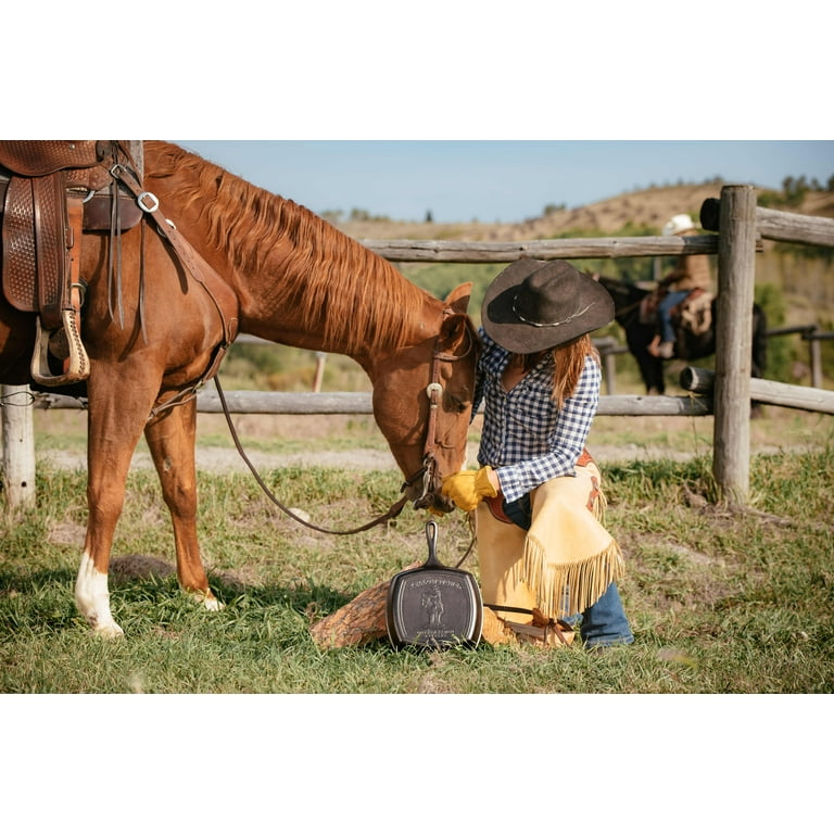 Lodge Yellowstone - 10.5 Square Grill Pan, Cowboy on Horseback