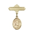 thumbnail image 1 of Gold Filled Baby Badge with St. Augustine Charm and Polished Badge Pin 1 X 5/8 inches, 1 of 1