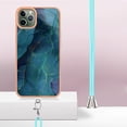 thumbnail image 3 of Mantto for iPhone 11 Pro Max Case, with Lanyard Adjustable Strap, Marble Pattern Soft TPU Bumper Hard PC Back Shockproof Protective Glossy Stylish Durable Phone Case for Women Girls,Green, 3 of 7