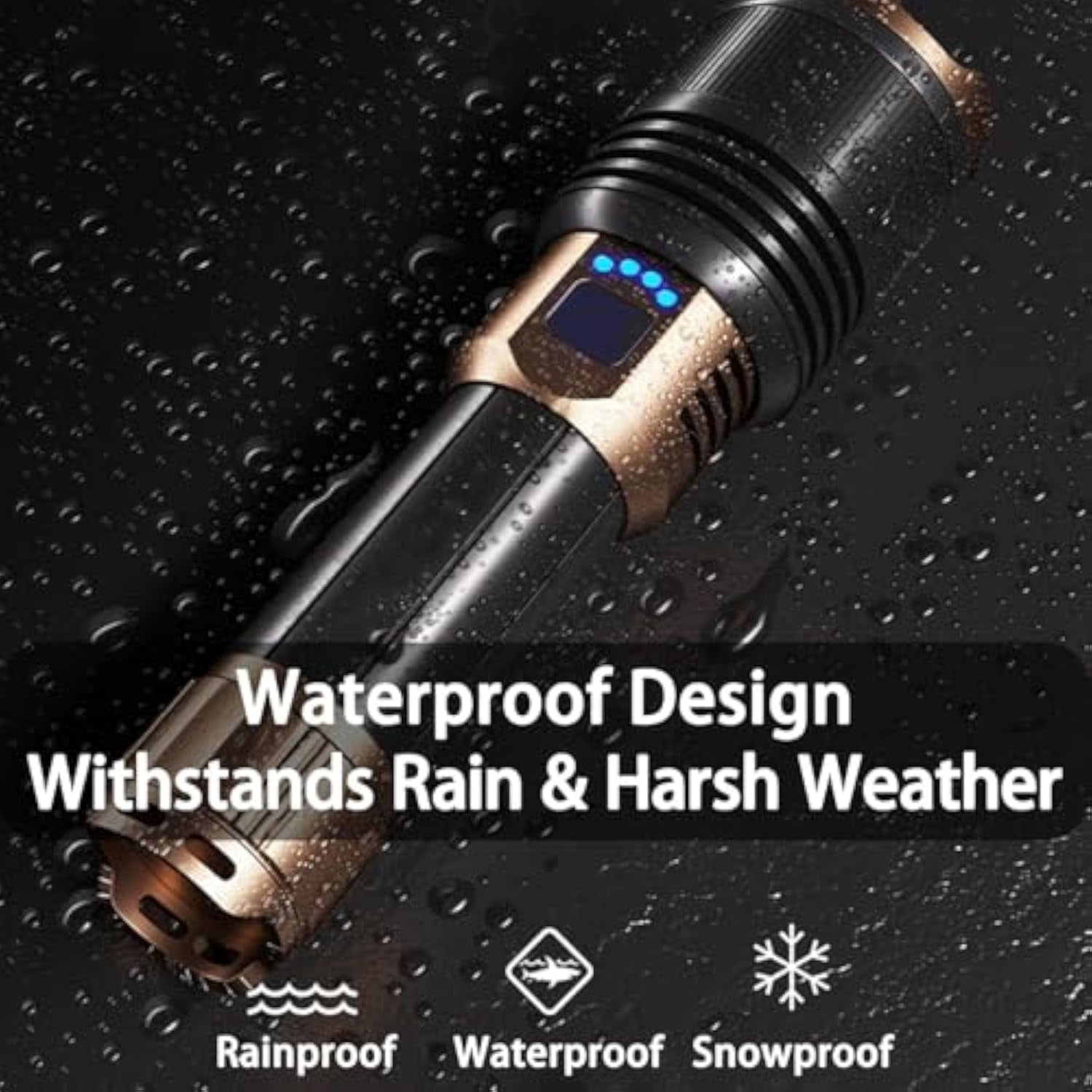 Flashlight, Rechargeable 1097 Flashlight, Outdoor Camping Home Long-Range Portable Flashlights, Strong Light 4 Modes and Long Endurance，for Camping, Hiking (5500mAh,1Pcs)