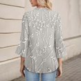 thumbnail image 5 of Women's Long Sleeve T-shirt 3/4 Length Sleeve Womens Tops V Neck Spring Shirts 2025 Petal Bell Sleeve Plus Size Boho Ethnic Style Tee Shirts,Beige Women's Long sleeve T-shirt M, 5 of 6