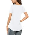 thumbnail image 5 of JYLFC Women T-Shirts Short Sleeve Tee V Neck Loose Tops Solid Tunic, White XL, 5 of 8