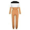 thumbnail image 6 of Eryao Women's Color Block 2 Piece Tracksuit Round Neck Long Sleeve Shirts Matcing Drawstring Sweatpants Outfits Fall Winter Lightweight Lounge Sets,Orange,S, 6 of 6