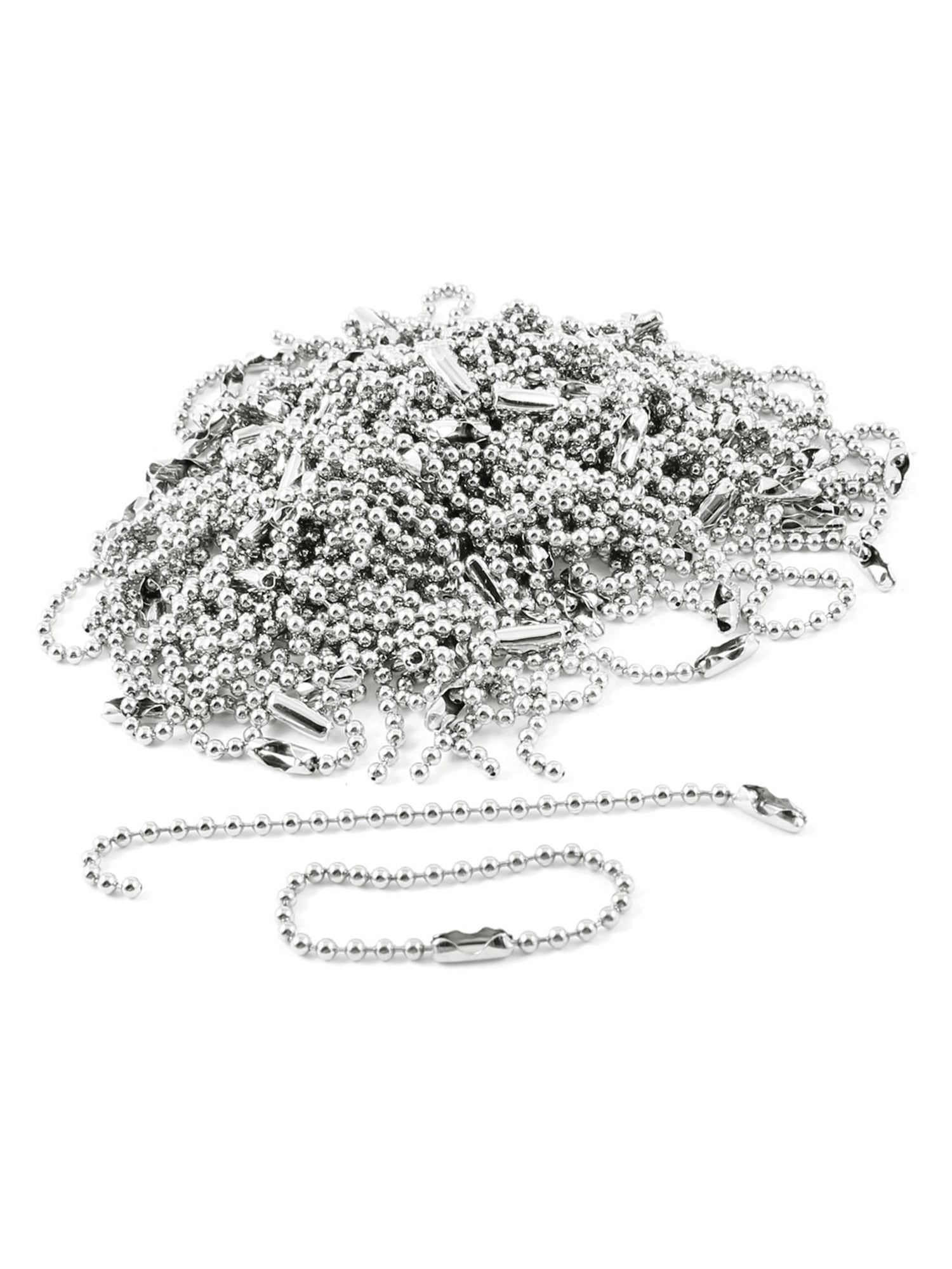 100pcs 4" 10cm Ball Beads Chains Connector Tag Clasp Keychain DIY Craft Tools 