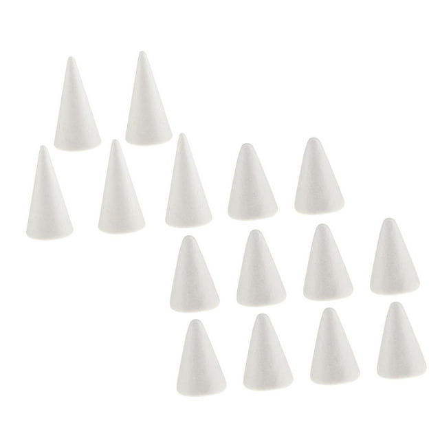 KLKCMS 15Pcs Craft Foam Cones Christmas Tree Project for Festival Table Centerpiece