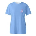 thumbnail image 3 of Cancer Shirts for Women Short Sleeve Crewneck Pink Ribbon Graphic T-Shirt Cancer Awareness Shirt, 3 of 5