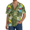 thumbnail image 3 of Xecao offers the Surfing Dinosaur for Men's Casual Short-sleeved Shirt, a button-up collared shirt with a pocket, perfect for beach vacations and yacht travel in the Small size., 3 of 7