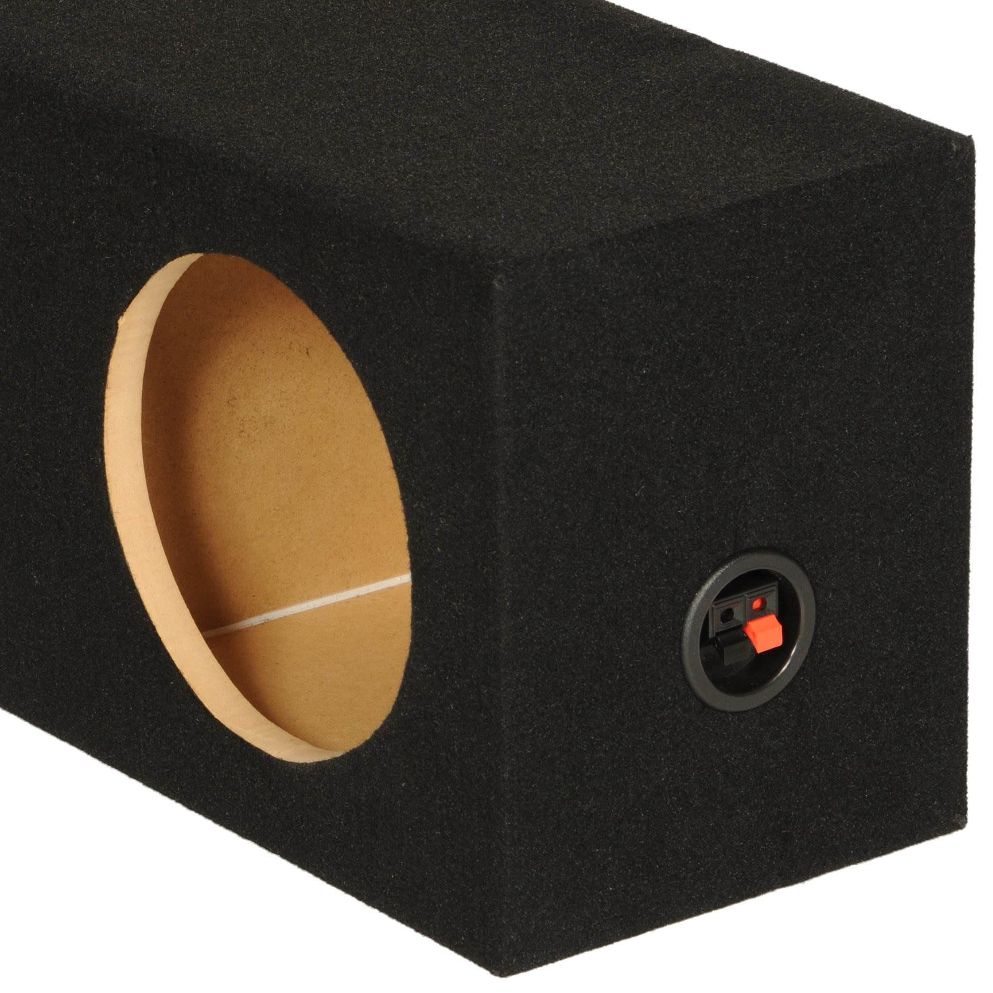 Q Power Universal Dual 8 Inch Sealed Compact Car Subwoofer Enclosure (2